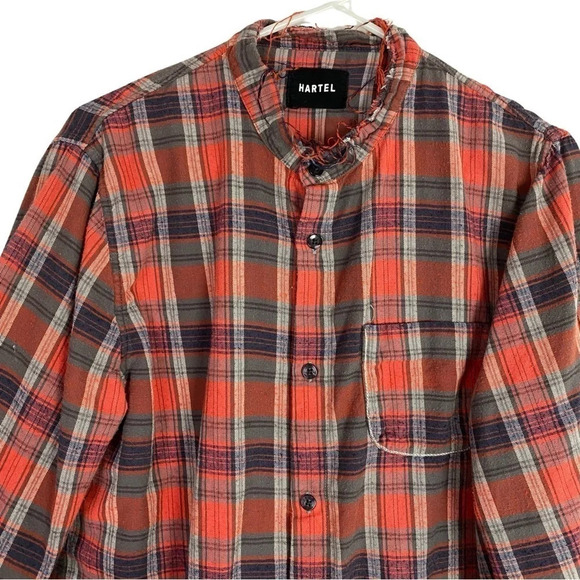 Hartel Fred Segal Flannel Shirt Womens Medium Long Sleeve Button Down Top Red - Picture 3 of 13